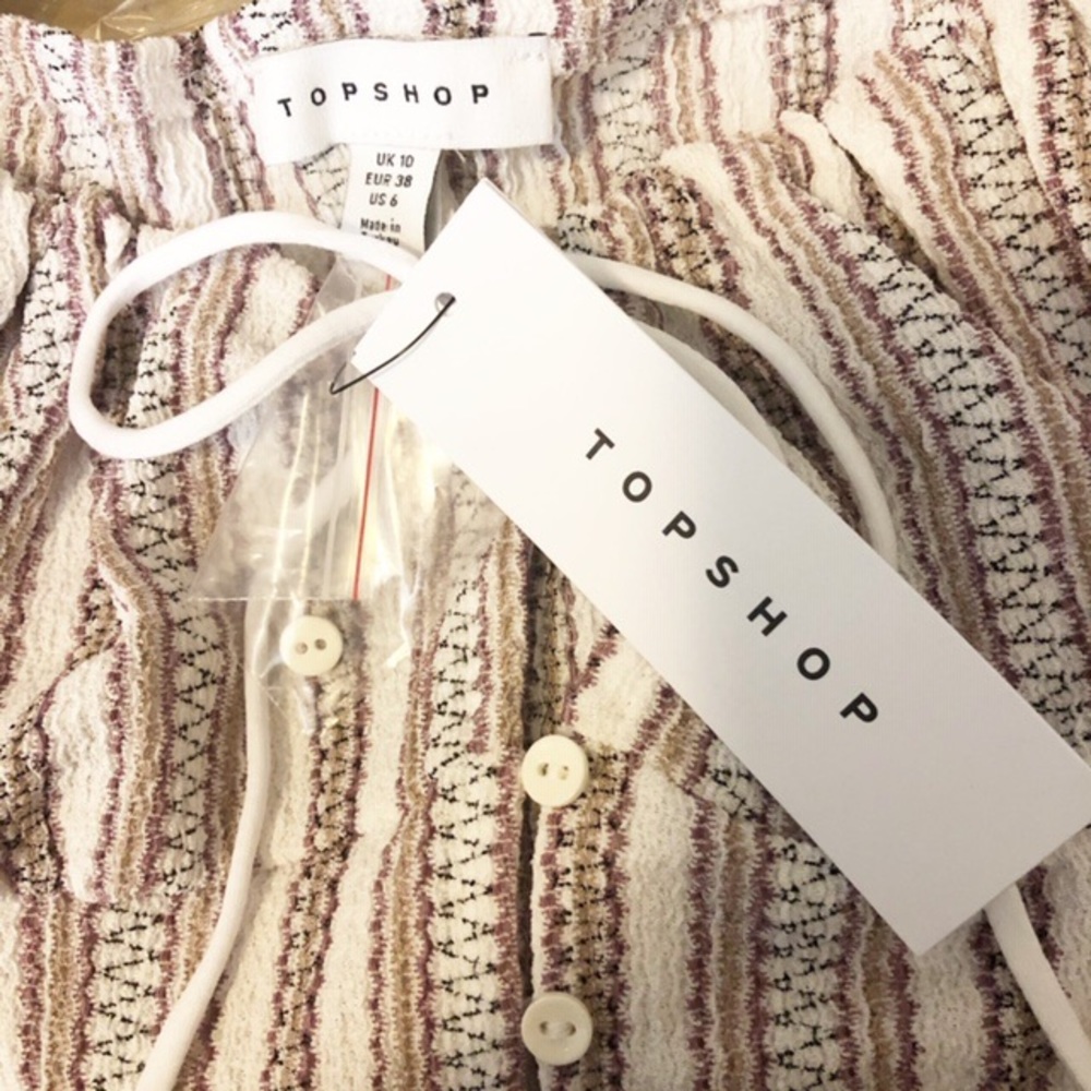 ✨ NWT TOPSHOP striped print mini dress 6 - Picture 8 of 9